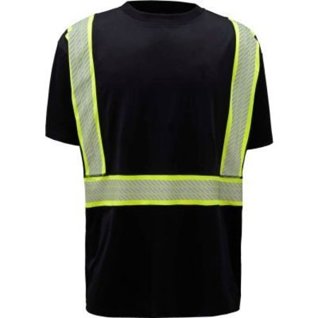 GSS SAFETY GSS Safety Non-ANSI Onyx Two-Tone Anti-Snag T-Shirt w/Segment Tape-Black-MD 5703-MD